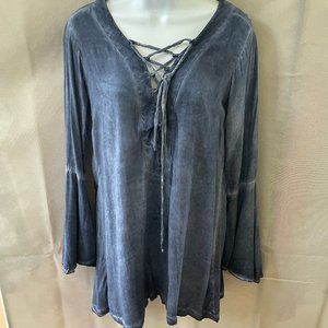 Blue Life Blue Bell Sleeve Lace up Dress